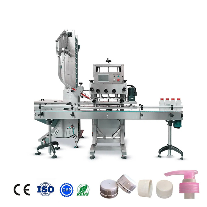 शैम्पू के लिए पूर्ण स्वचालित ग्लास बोतल कैपिंग मशीन
